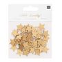 Voir la diapositive 2 : RICO DESIGN Confettis étoiles en bois dorés