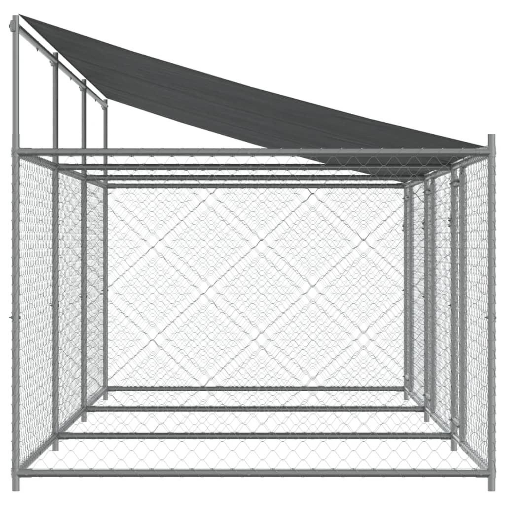 Voir la diapositive 5 : VIDAXL Cage pour chien avec toit et portes gris 6x2x2m acier galvanise