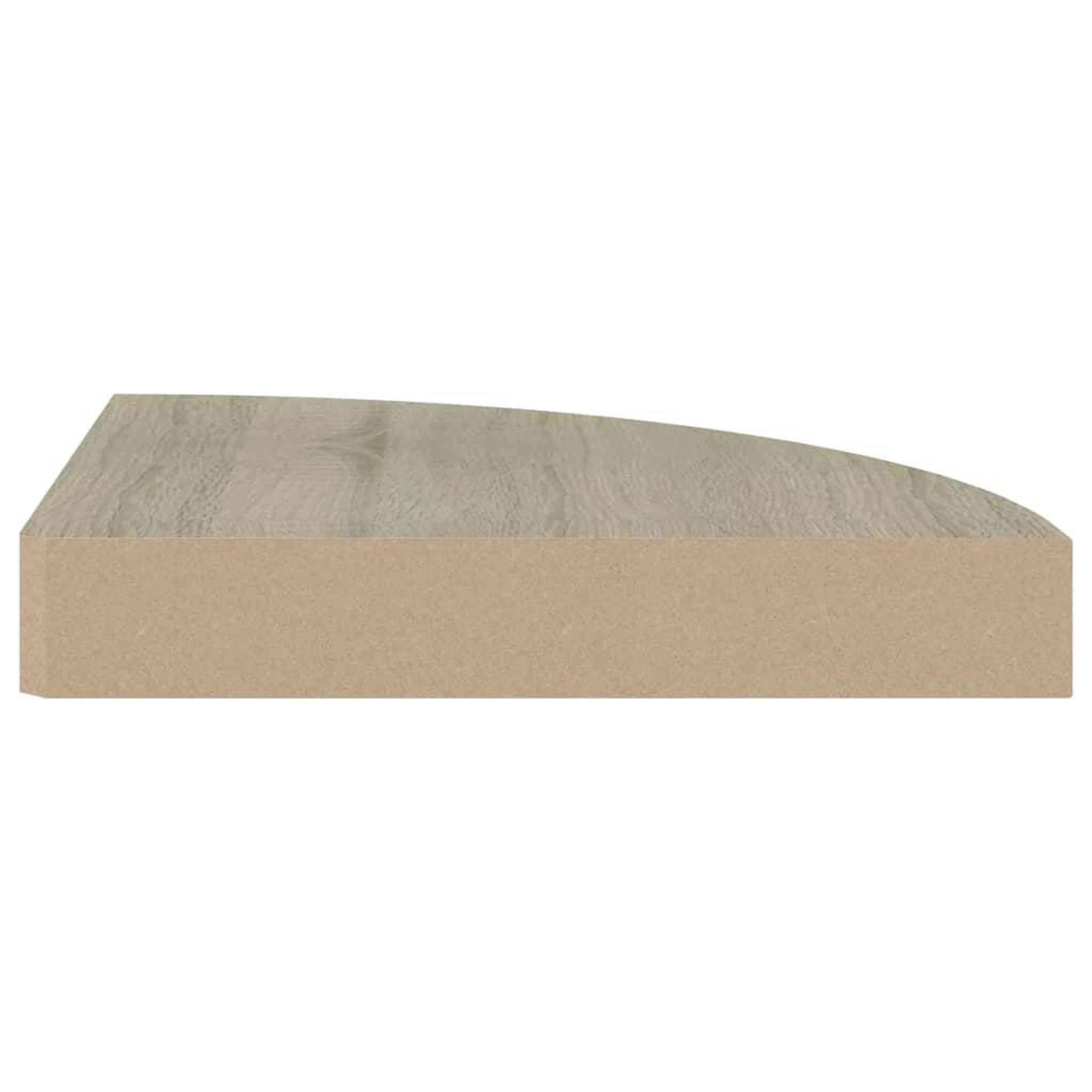 Voir la diapositive 5 : VIDAXL Etageres d'angle flottantes 2 pcs chene 25x25x3,8 cm MDF