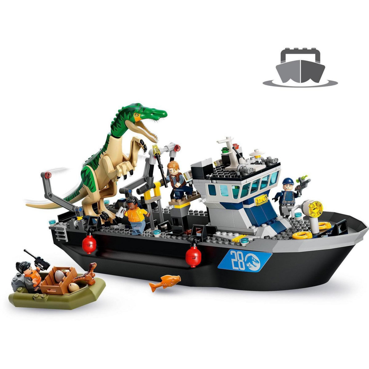 LEGO Jurassic World 76942 L'Évasion en bateau du Baryonyx