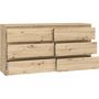 Voir la diapositive 5 : MARKET24 Commode CHELSEA 6 tiroirs - L 154 cm x P 42,2 x H 79,9 - Décor chene artisan