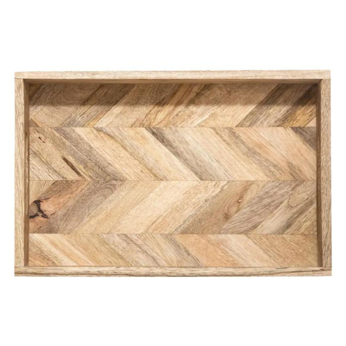 ATMOSPHERA Lot de 2 Plateaux en Bois  Wild  41cm Beige