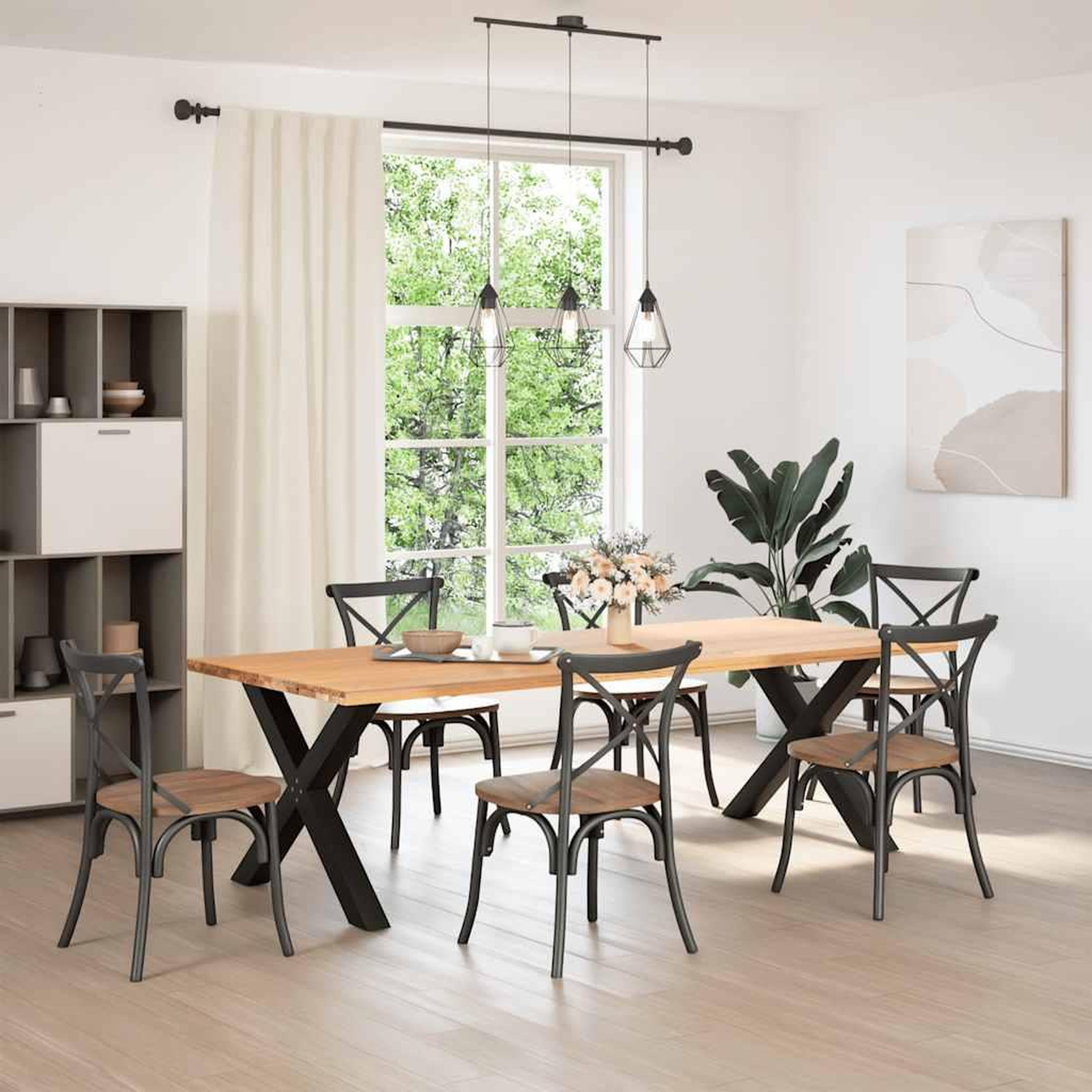 Voir la diapositive 2 : VIDAXL Pieds de table a manger forme de X 2 pcs noir 90x(72-73) cm