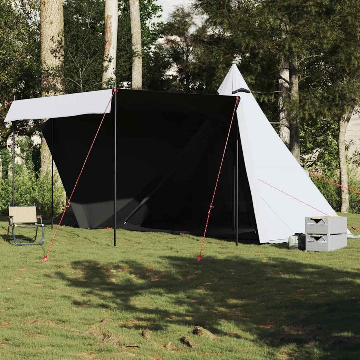 VIDAXL Tente familiale tipi 6 personnes tissu occultant impermeable