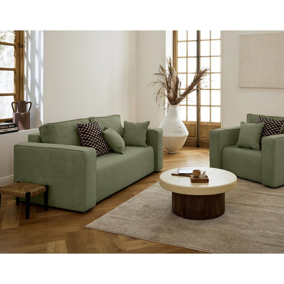 BEST MOBILIER Topaze - canapé droit 2 places - en tissu