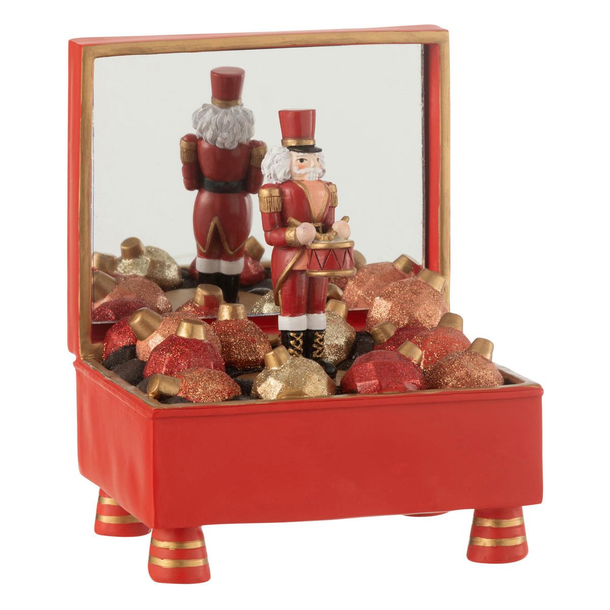 J-LINE Boîte à musique  casse-noisette  19cm rouge