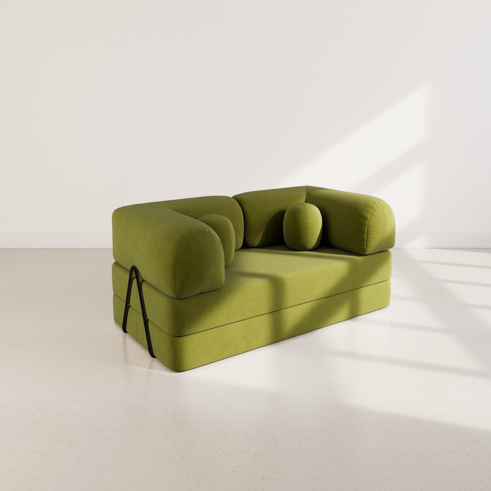Voir la diapositive 6 : BEST MOBILIER Nebula - canapé 3 places convertible en velours texturé