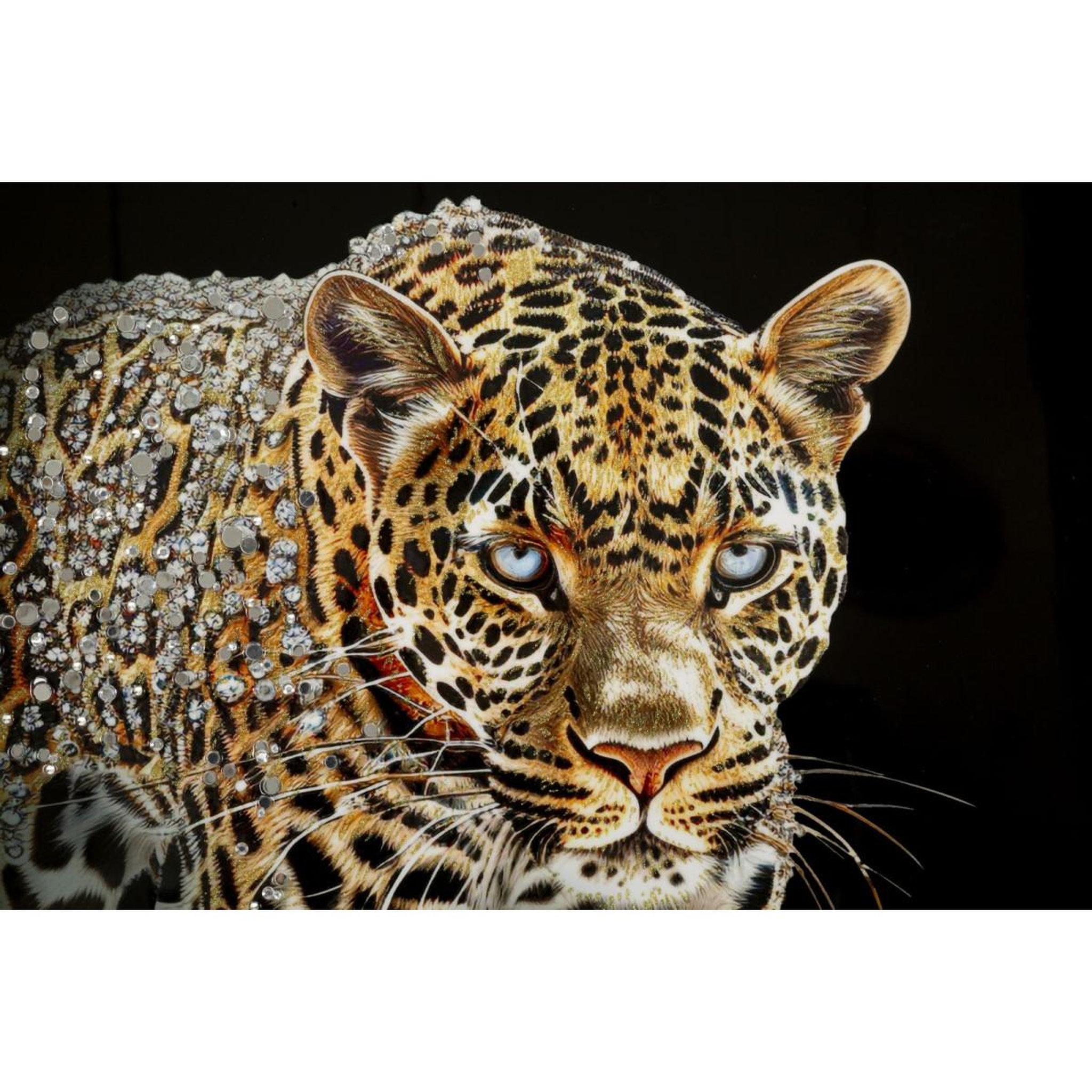 Voir la diapositive 2 : Paris Prix Tableau peinture  jaguar ii  82x82cm multicolore