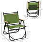 Voir la diapositive 3 : OUTSUNNY Lot de 2 chaises de plage camping pliantes - structure en aluminium avec sac de transport - dim. 55L x 55l x 66H cm vert