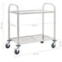 Voir la diapositive 6 : VIDAXL Chariot de cuisine a 2 niveaux 95x45x83,5 cm Acier inoxydable