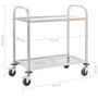 Voir la diapositive 6 : VIDAXL Chariot de cuisine a 2 niveaux 95x45x83,5 cm Acier inoxydable