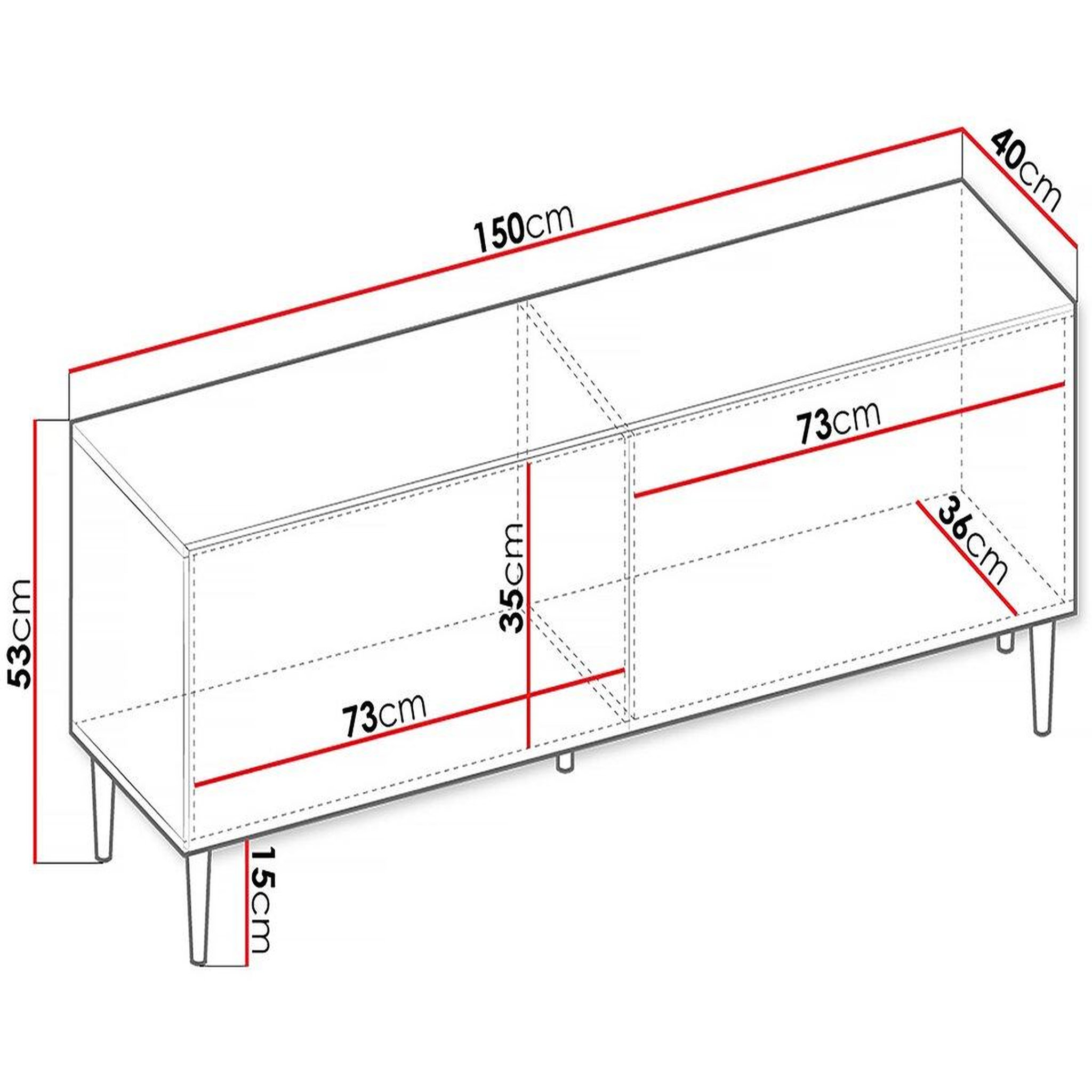 Voir la diapositive 4 : Habitat et Jardin Meuble TV  Nokomo   - 150  X 53  X 40 cm- Blanc
