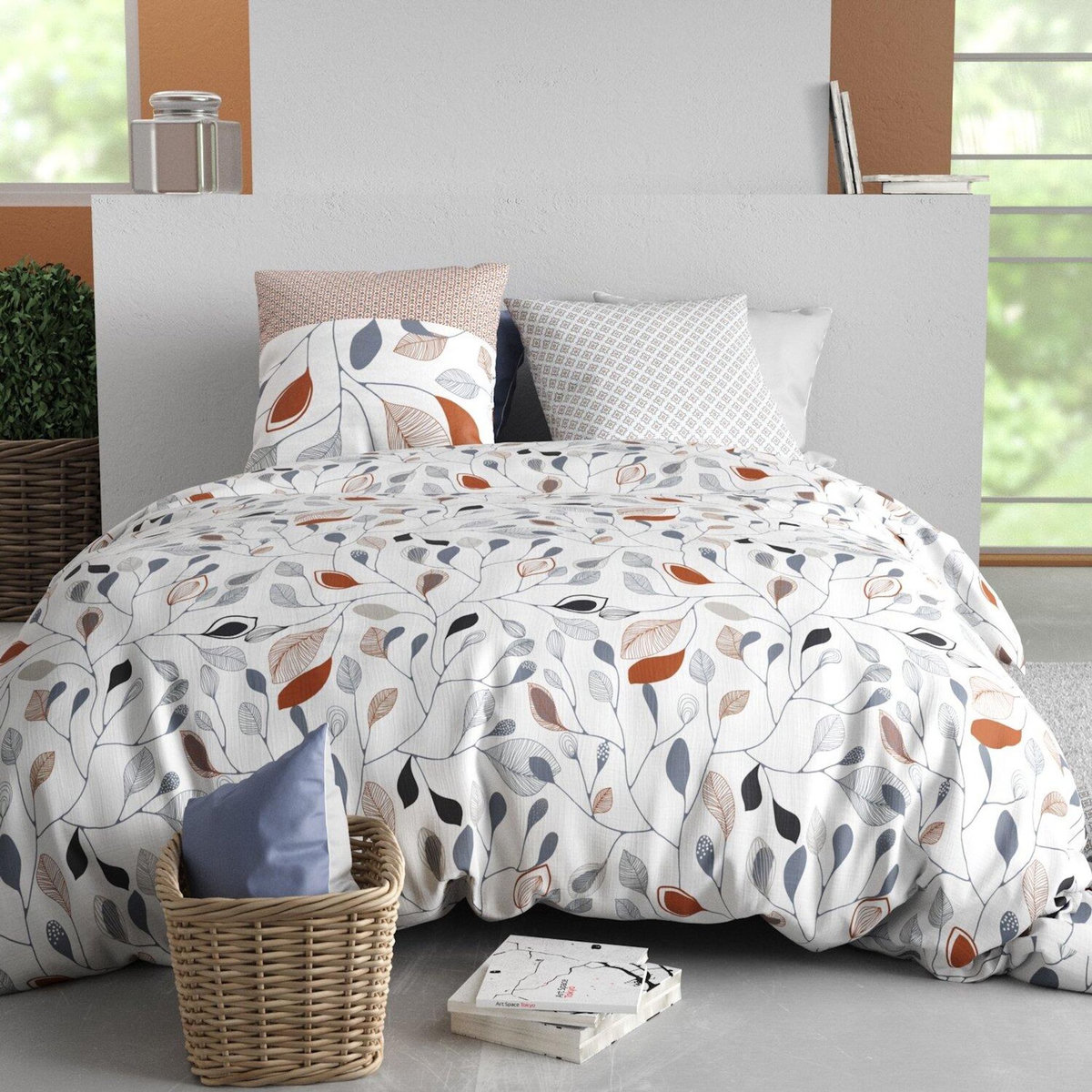 ATELIER DU COTON Parure Housse De Couette 100% Coton 57fils Flolia