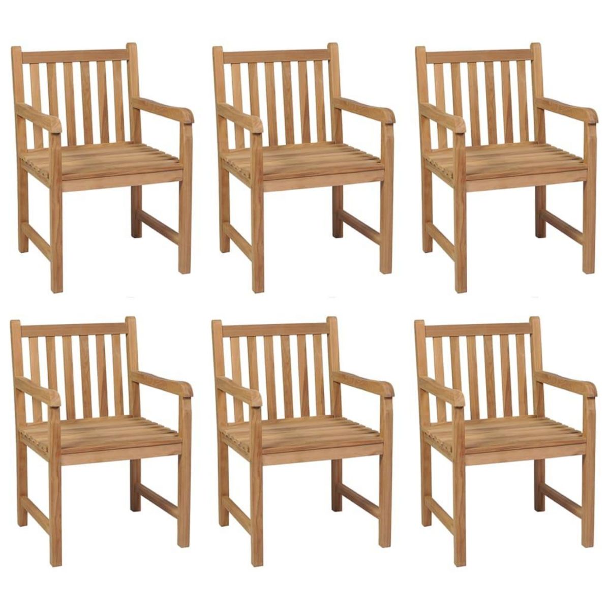 VIDAXL Chaises de jardin lot de 6 et coussins gris Bois de teck solide