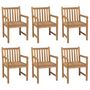 Voir la diapositive 2 : VIDAXL Chaises de jardin lot de 6 et coussins gris Bois de teck solide