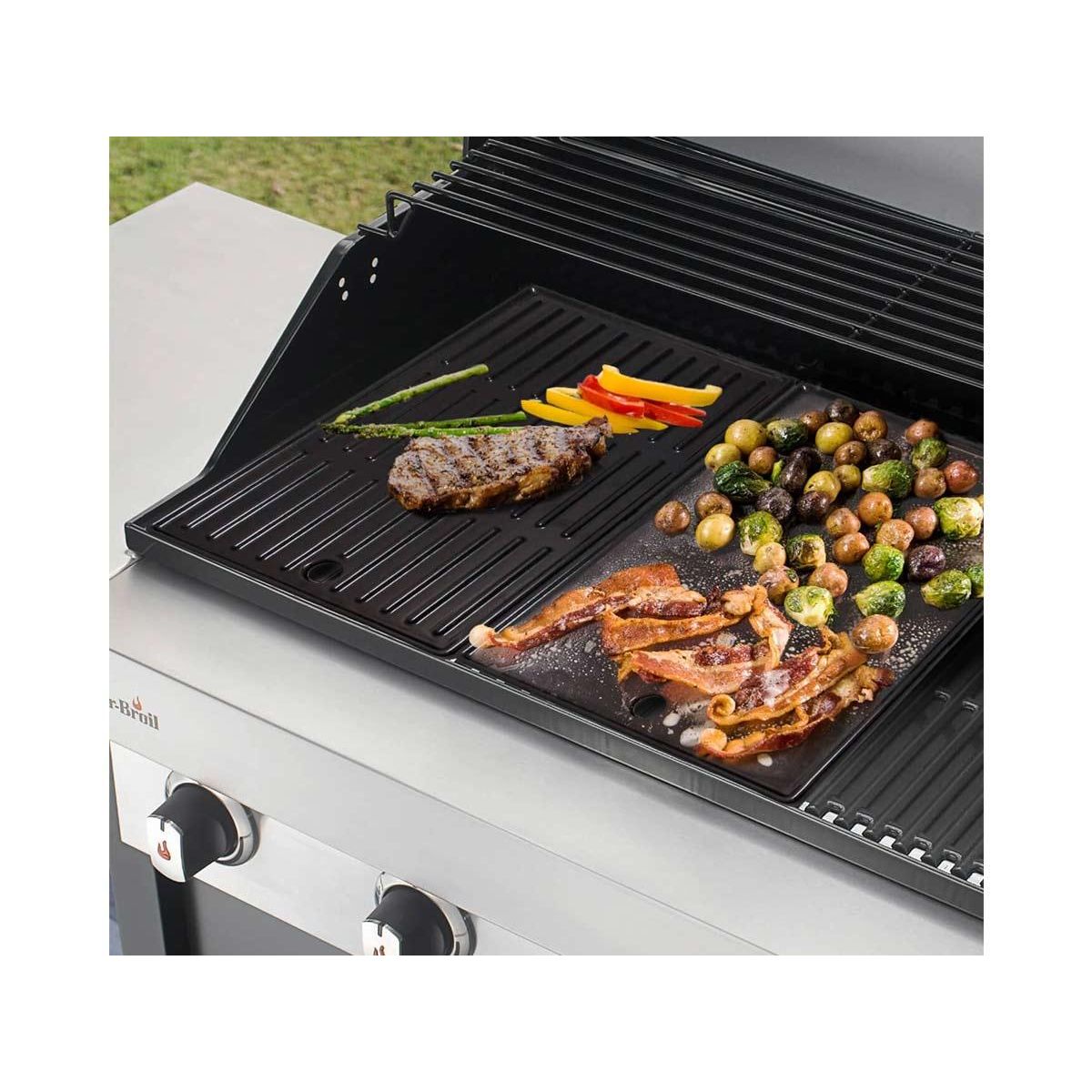 CHAR-BROIL Plancha en fonte 43,5 x 26 cm pour barbecue 4 brûleurs - Char-Broil