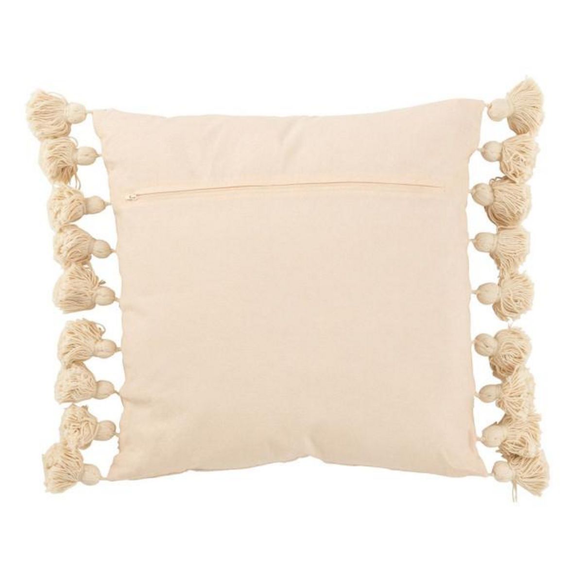Paris Prix Coussin Déco Pompons  Bella  48x48cm Pêche