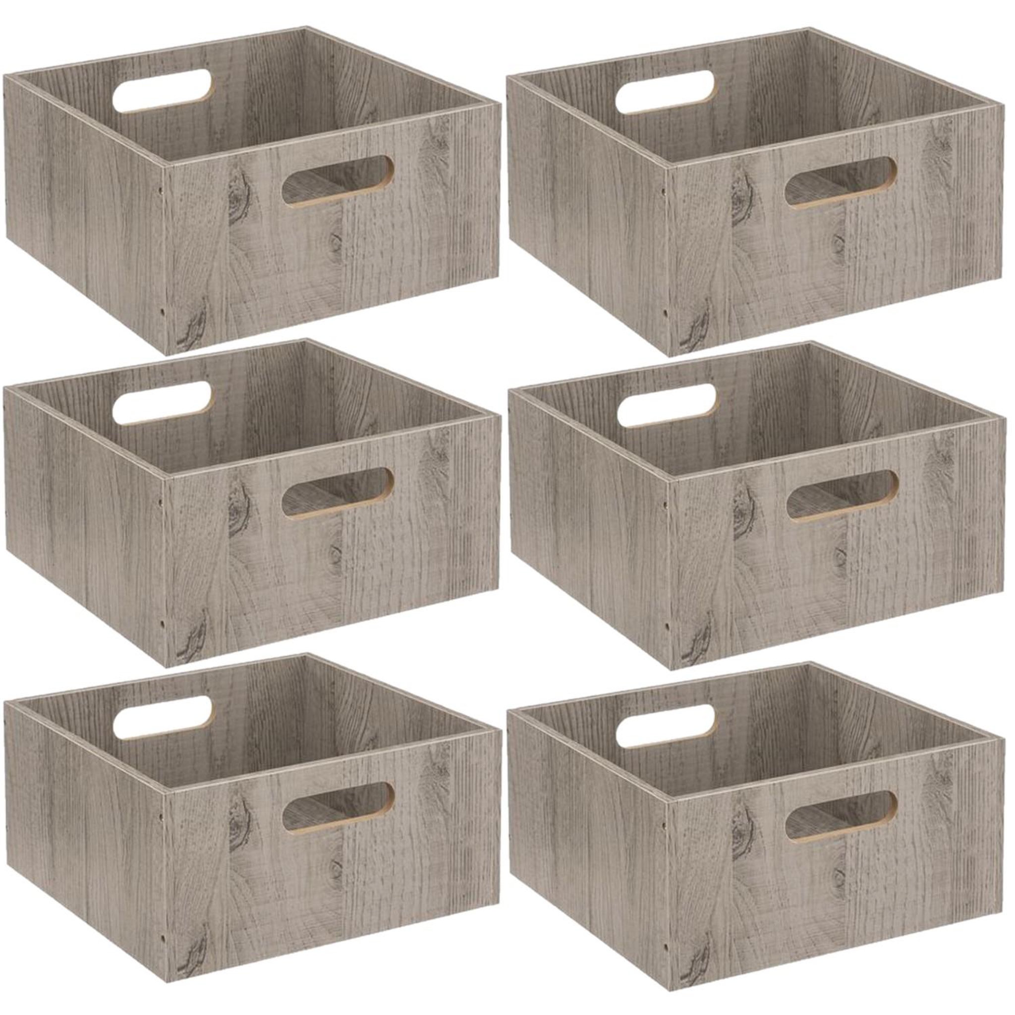 Voir la diapositive 1 : TOILINUX Lot de 6 Boîtes de rangement carrée en MDF