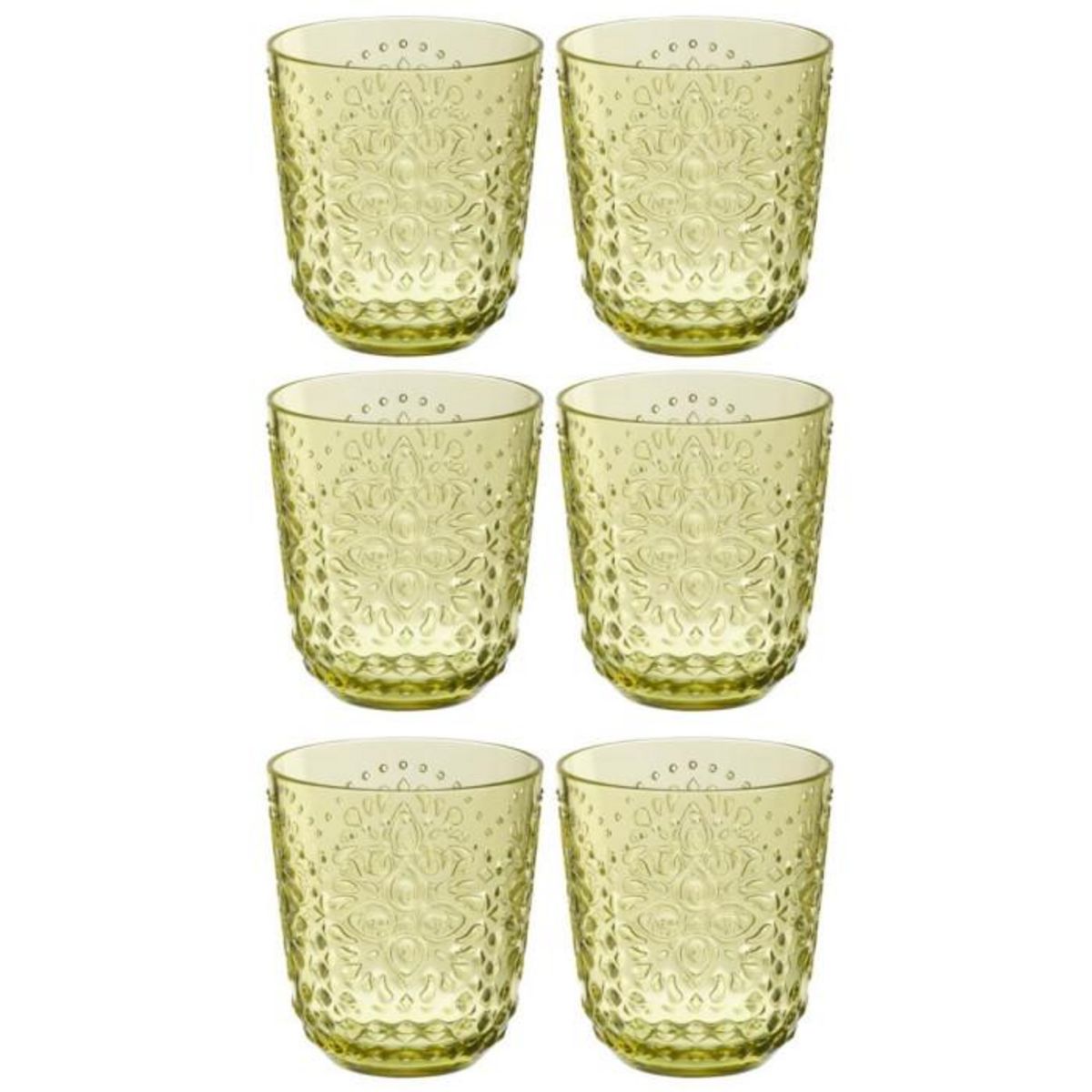 Paris Prix Lot de 6 Verres Réutilisables  Barbra  47,3cl Vert