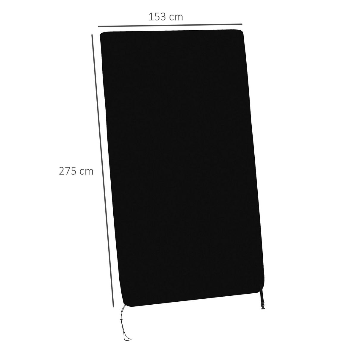 HOMCOM Housse de table de ping-pong avec fermeture éclair anti-UV imperméable noir