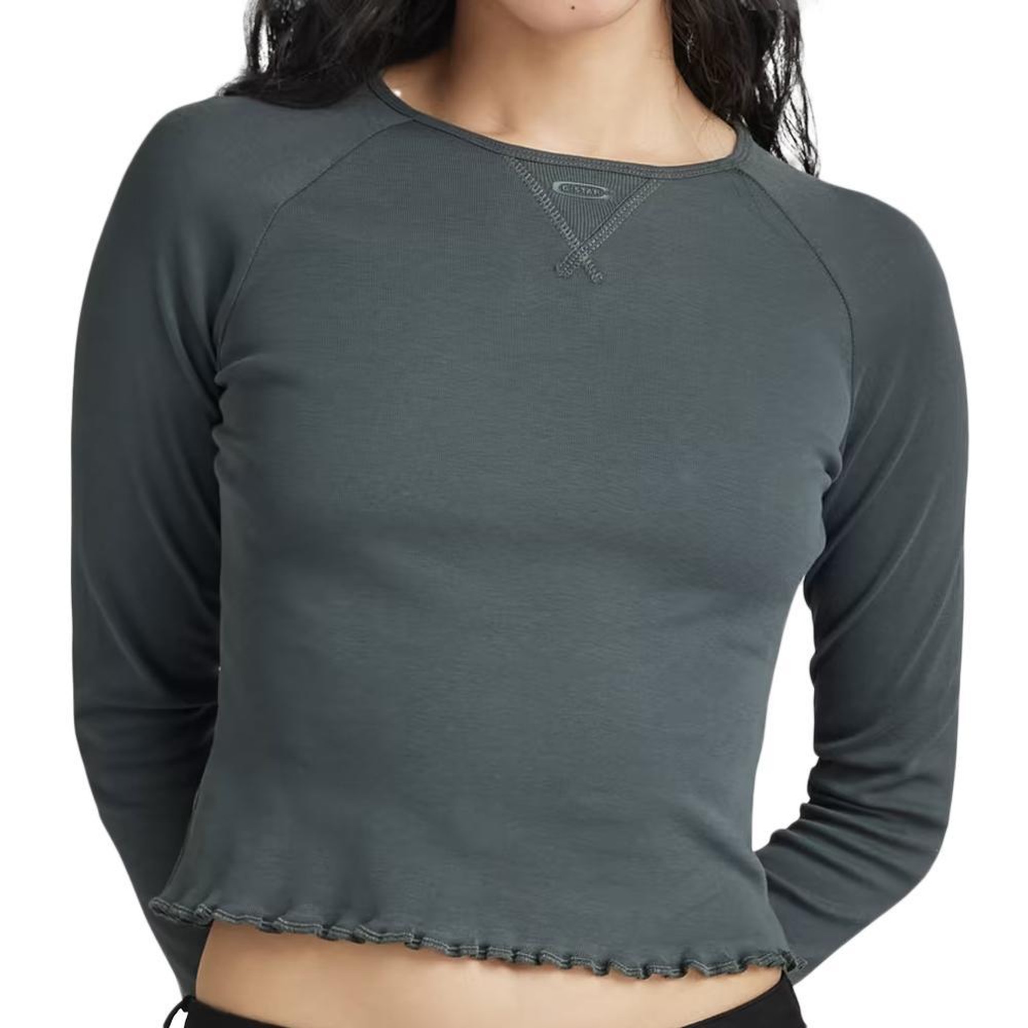 Voir la diapositive 1 : G-Star Raw T shirt Manches longues  Foncé Femme G Star Cropped Baby Sis Raglan