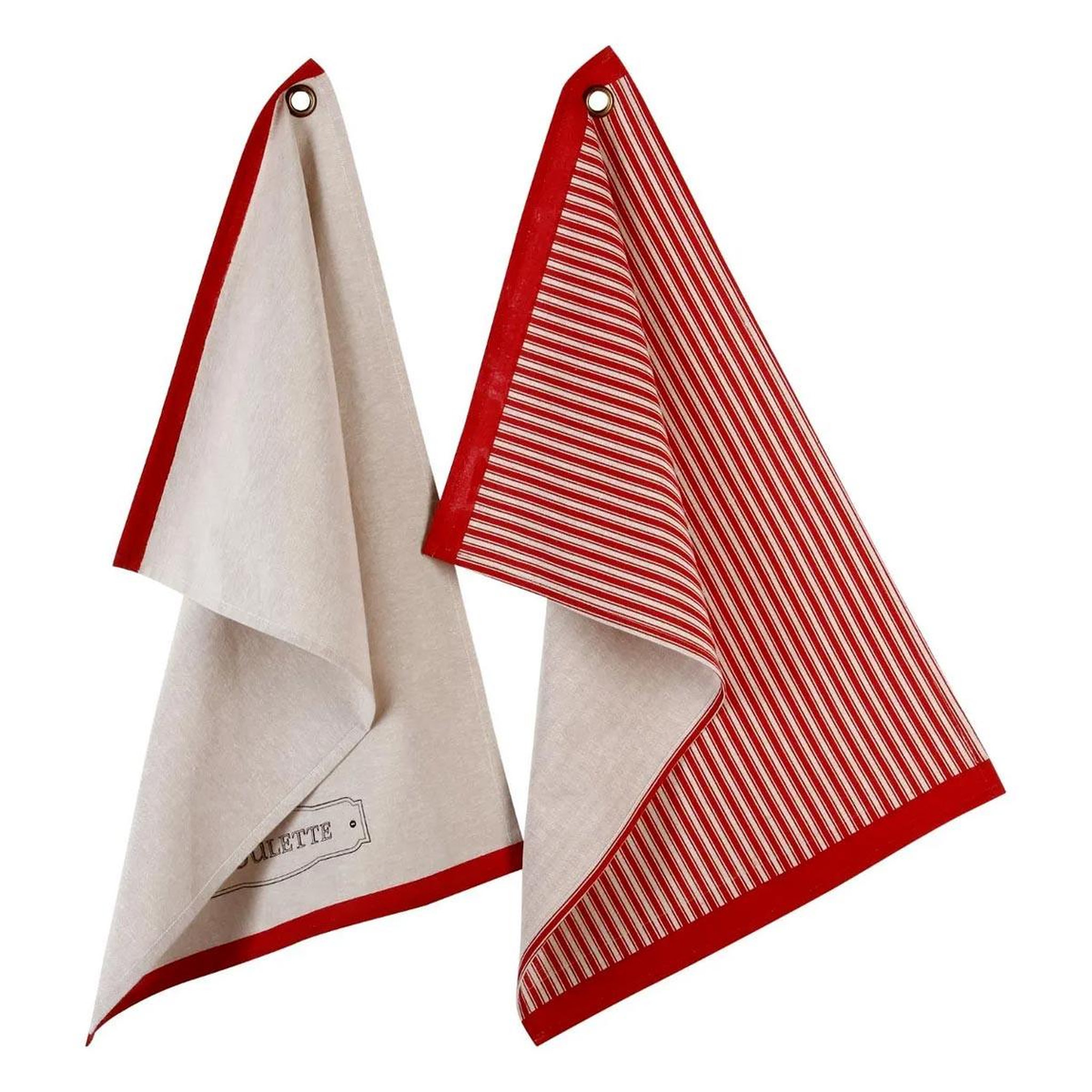 ATMOSPHERA Lot de 2 torchons de cuisine  poulette  70cm multicolore