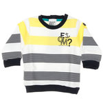 ELLE EST OU LA MER Sweat /Marine à Rayures Garçon EOM Sweat. Coloris disponibles : Jaune