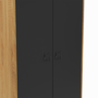 Voir la diapositive 6 : ID MARKET Armoire vestiaire penderie ESTER 2 portes métal noir et contour bois design industriel