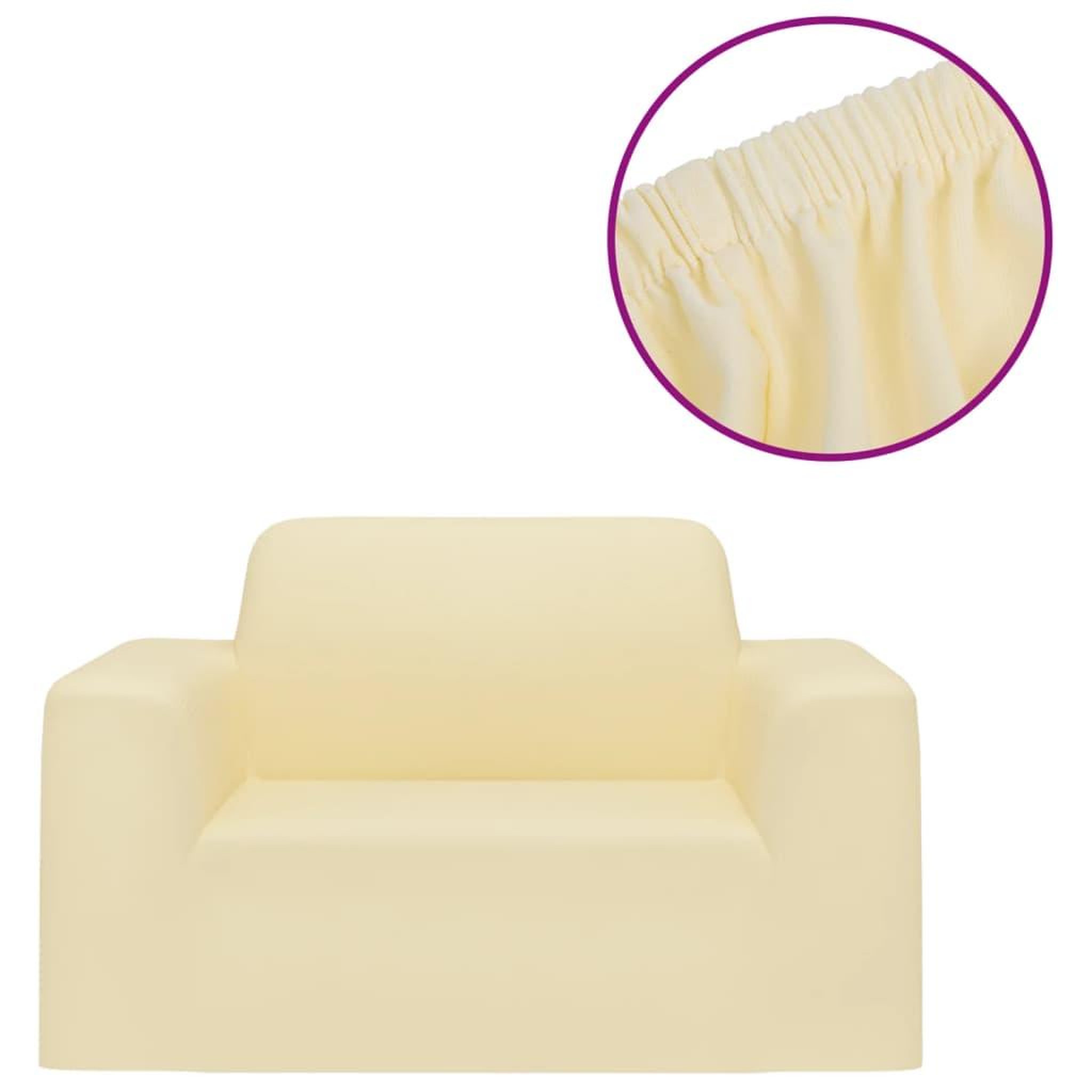 Voir la diapositive 2 : VIDAXL Housse extensible de canape Creme Jersey de polyester