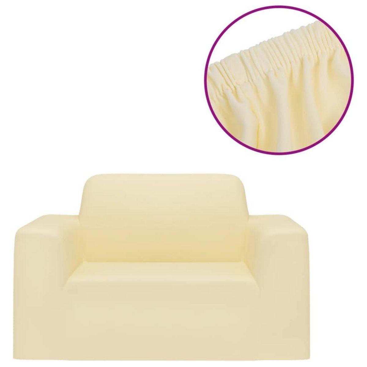 VIDAXL Housse extensible de canape Creme Jersey de polyester