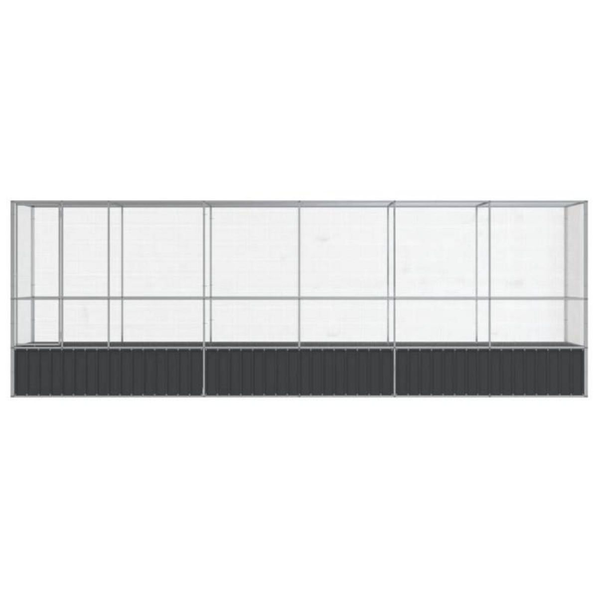 VIDAXL Volière avec extension argenté 626,5x107x212 cm acier