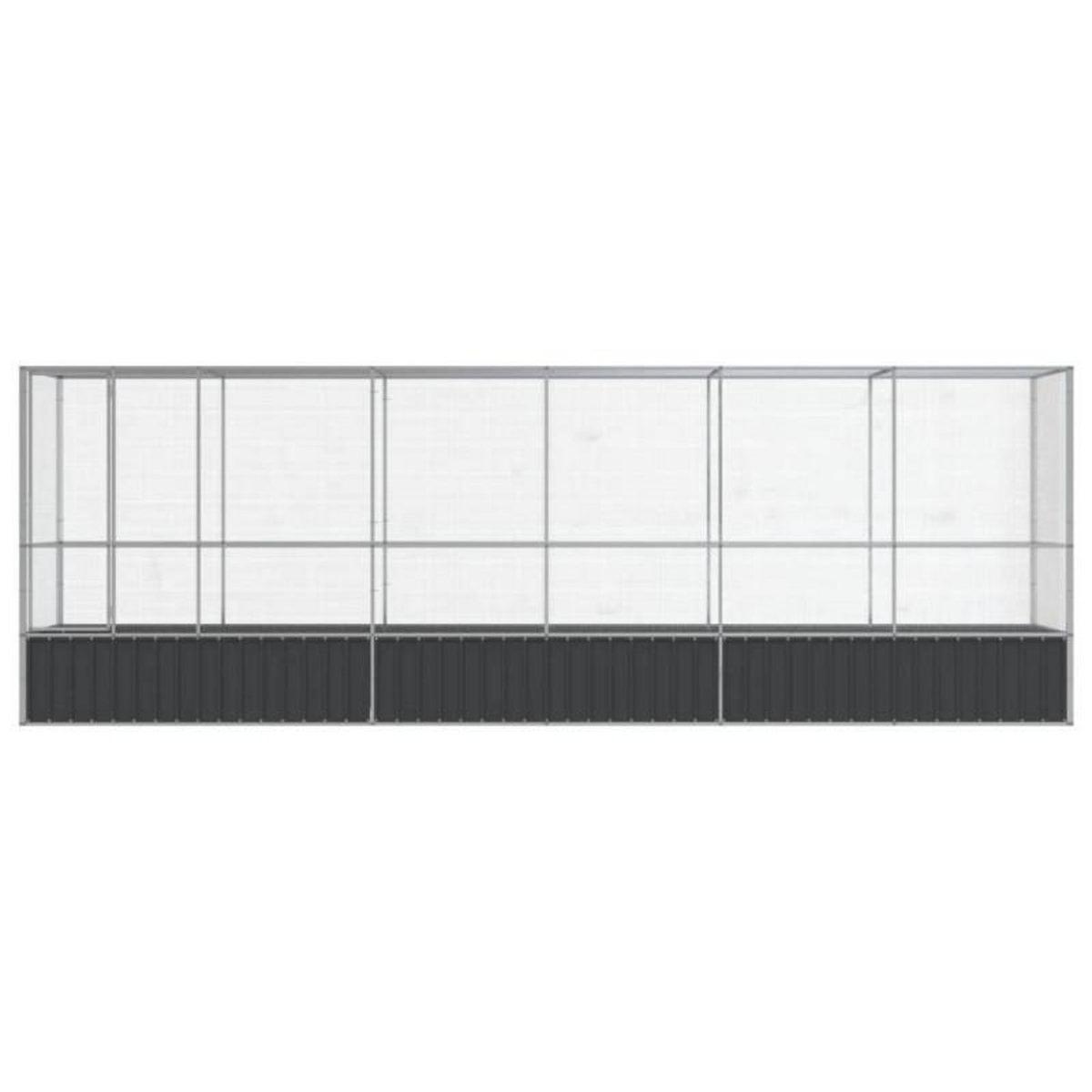 VIDAXL Volière avec extension argenté 626,5x107x212 cm acier