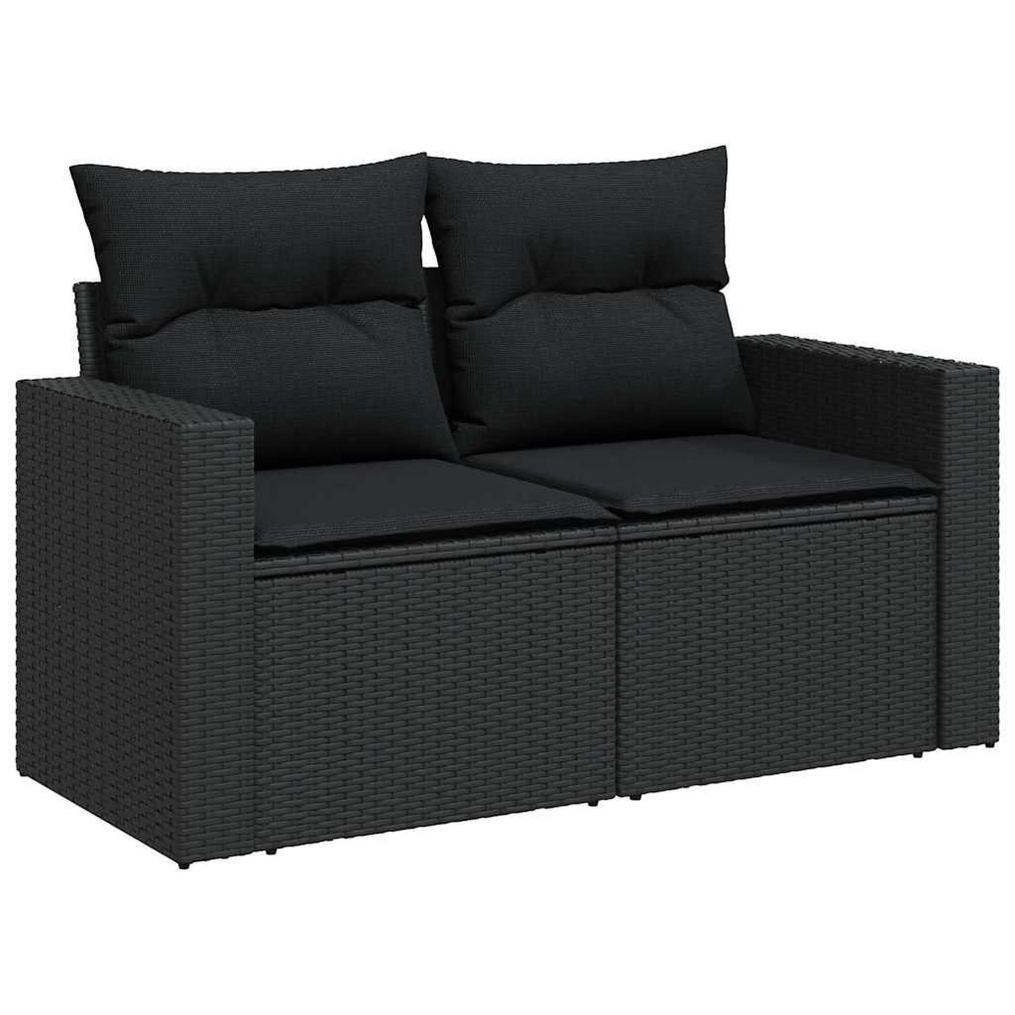 Voir la diapositive 5 : VIDAXL Salon de jardin 9 pcs avec coussins noir resine tressee