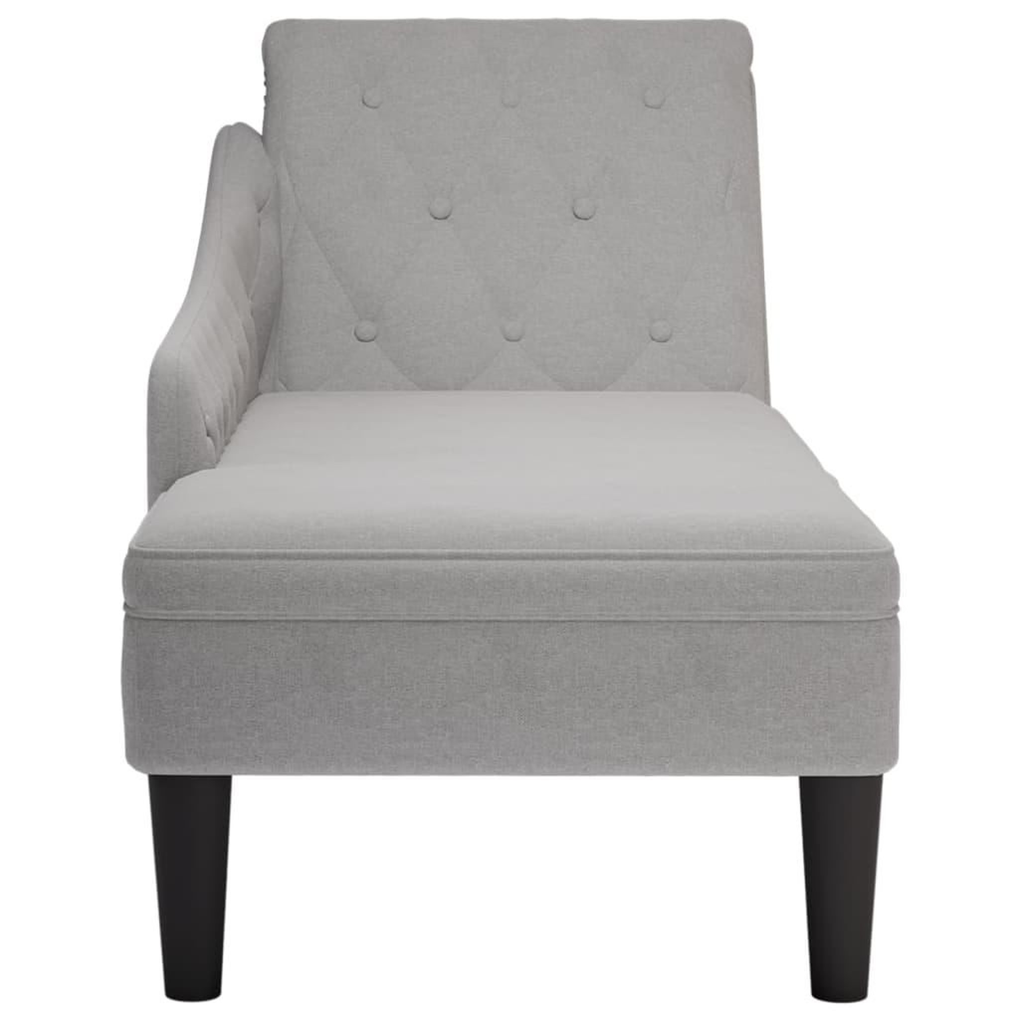 Voir la diapositive 4 : VIDAXL Fauteuil long avec coussin et accoudoir droit gris nuage tissu