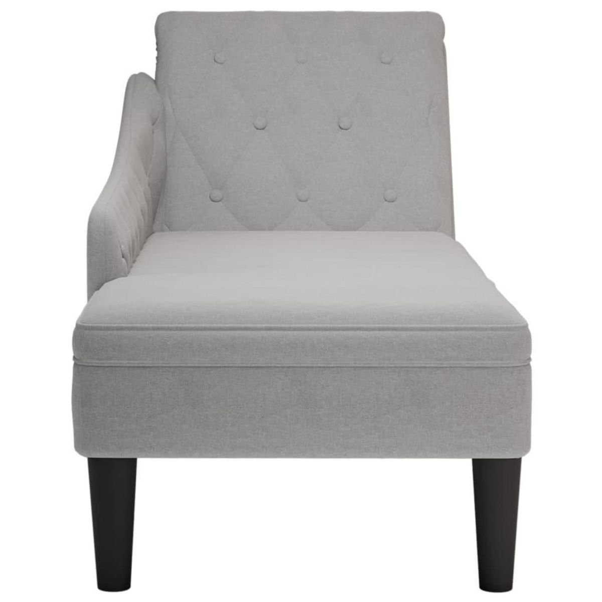 VIDAXL Fauteuil long avec coussin et accoudoir droit gris nuage tissu