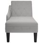 Voir la diapositive 4 : VIDAXL Fauteuil long avec coussin et accoudoir droit gris nuage tissu