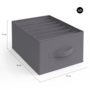 Voir la diapositive 4 : ID MARKET Lot de 14 boites de rangement tiroir organisateurs de dressings gris anthracite