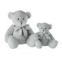 Voir la diapositive 2 : Paris Prix Peluche Enfant  Ourson Nœud  34cm Gris