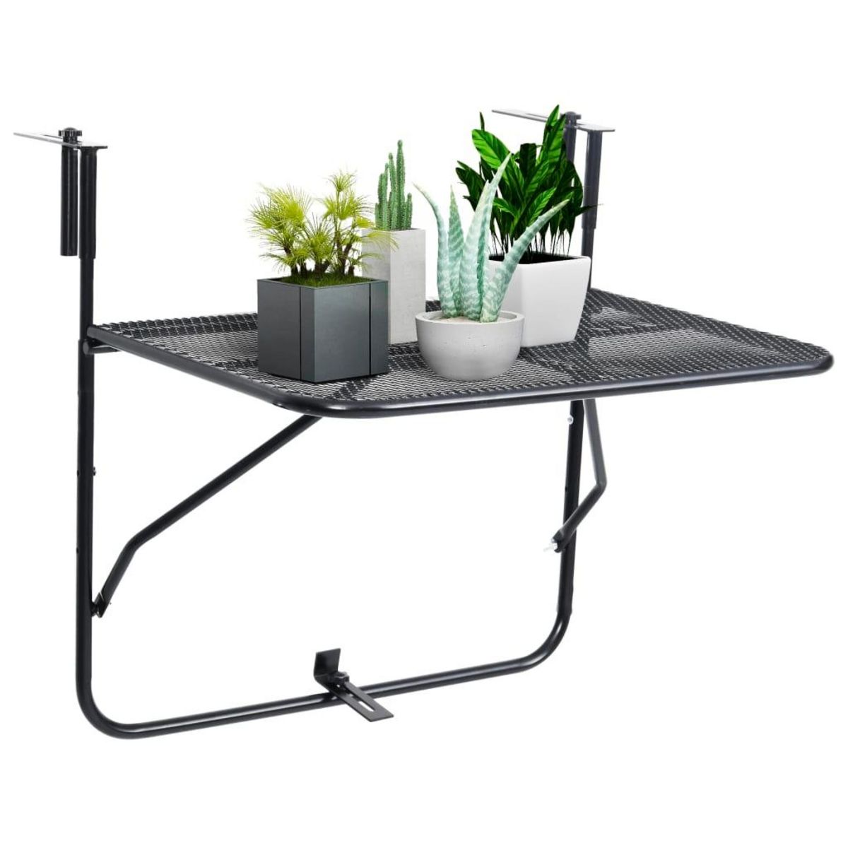 VIDAXL Table de balcon Noir 60x40 cm Acier