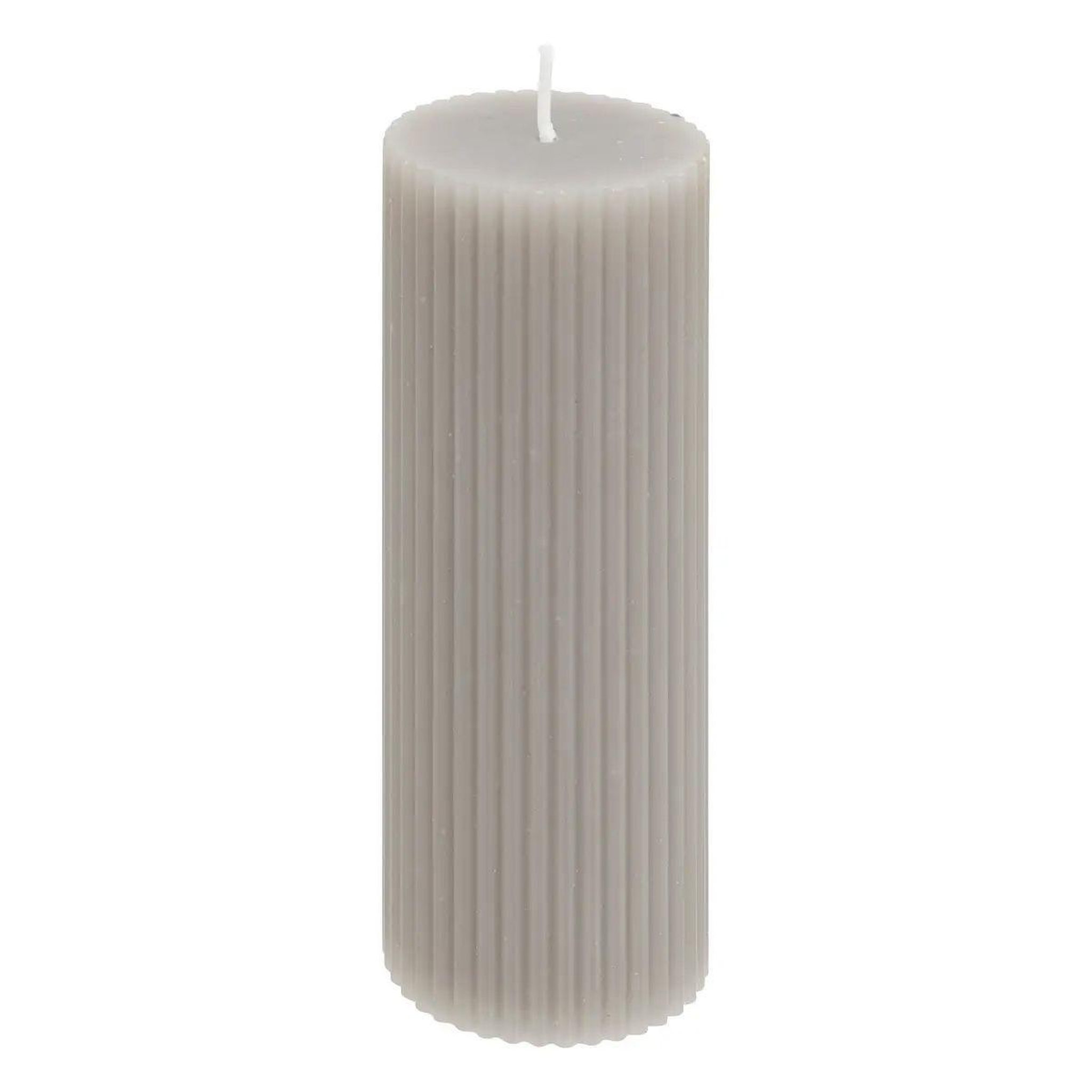 ATMOSPHERA Bougie déco  demi  14cm gris clair