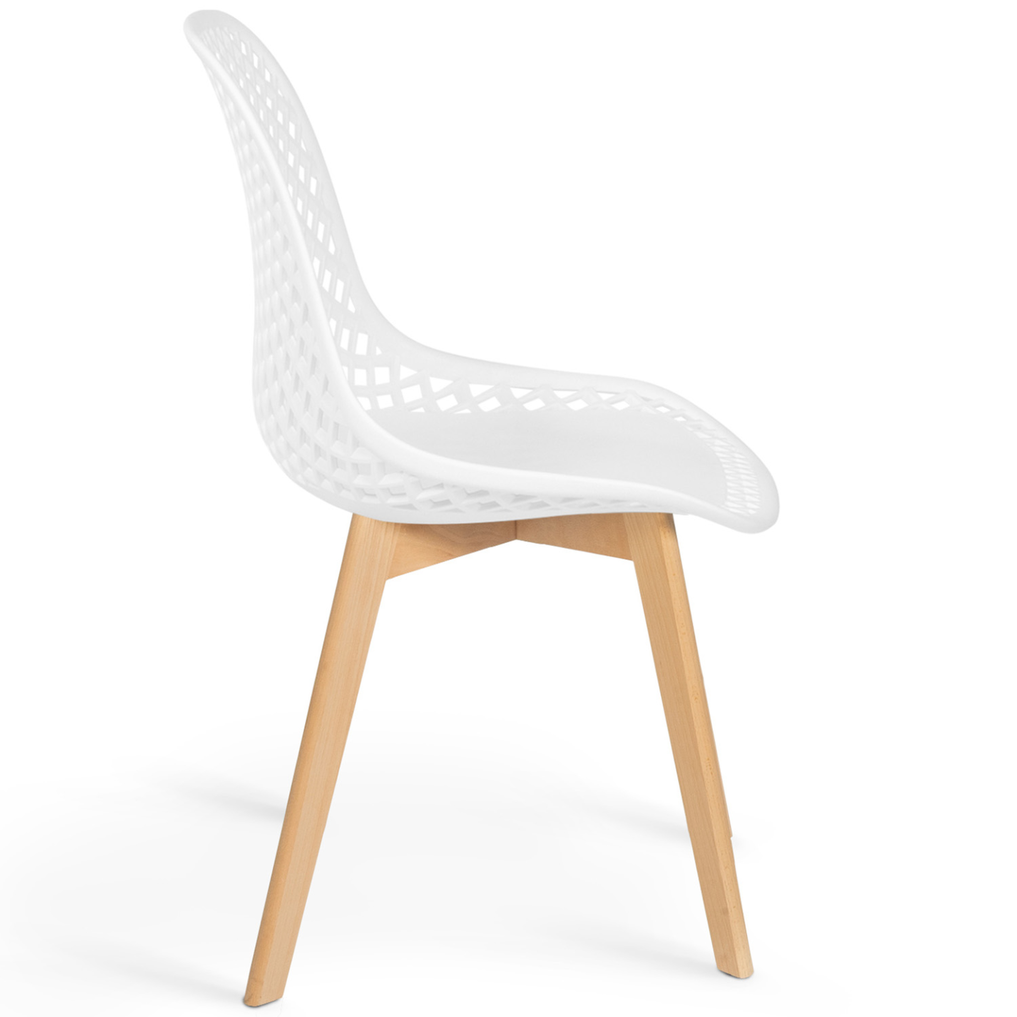 Voir la diapositive 5 : ID MARKET Lot de 6 chaises mandy blanches pour salle à manger