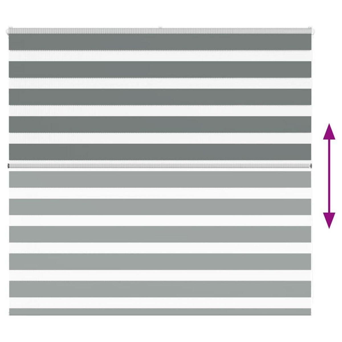 VIDAXL Store zebre gris fonce largeur du tissu 150,9 cm polyester