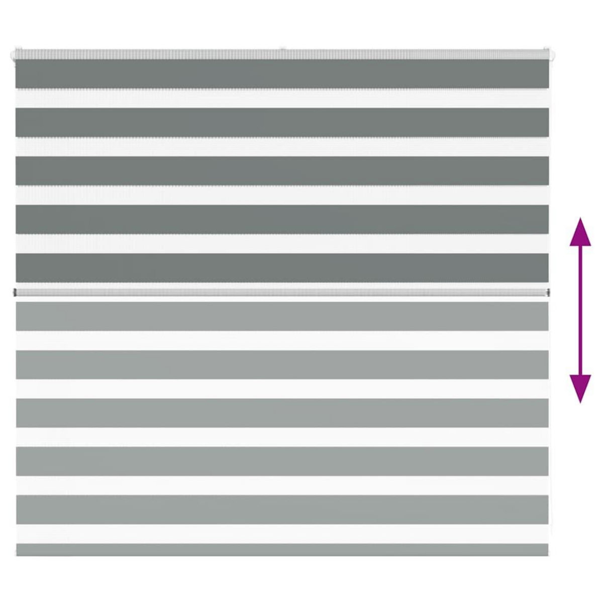 VIDAXL Store zebre gris fonce largeur du tissu 150,9 cm polyester