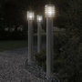 Voir la diapositive 1 : VIDAXL Lampadaires d'exterieur 3 pcs argente 110 cm acier inoxydable