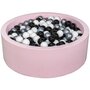  Piscine à balles Aire de jeu + 450 balles rose noir, blanc, argent