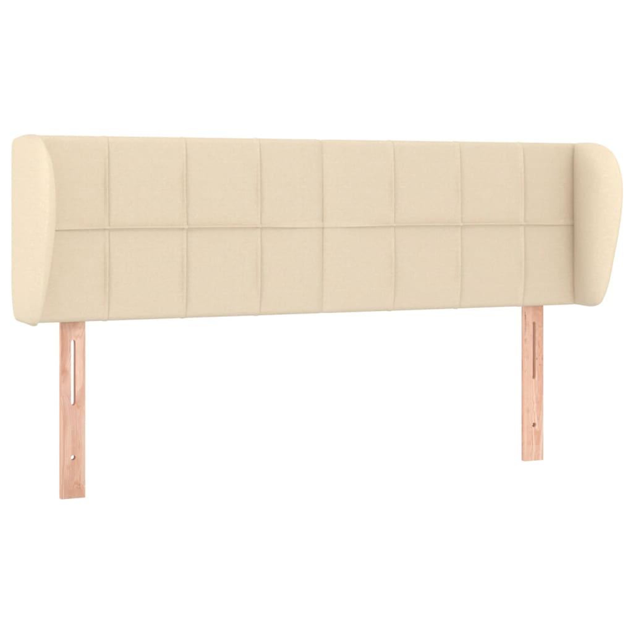 Voir la diapositive 2 : VIDAXL Tete de lit avec oreilles Creme 147x23x78/88 cm Tissu