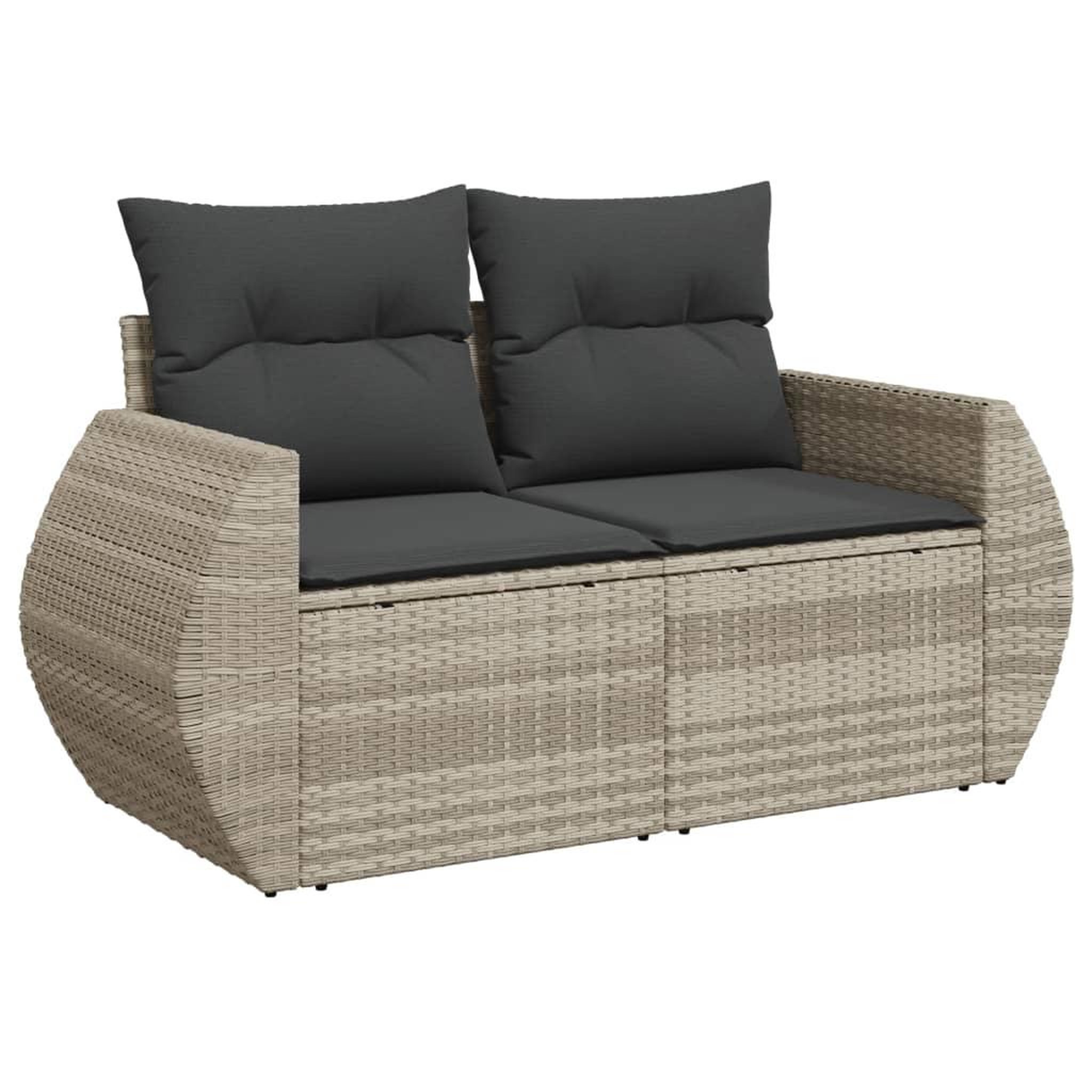 Voir la diapositive 5 : VIDAXL Salon de jardin 9 pcs avec coussins gris clair resine tressee