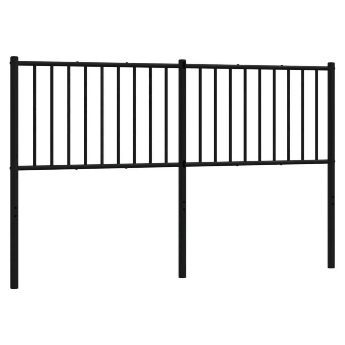 VIDAXL Tete de lit metal noir 160 cm
