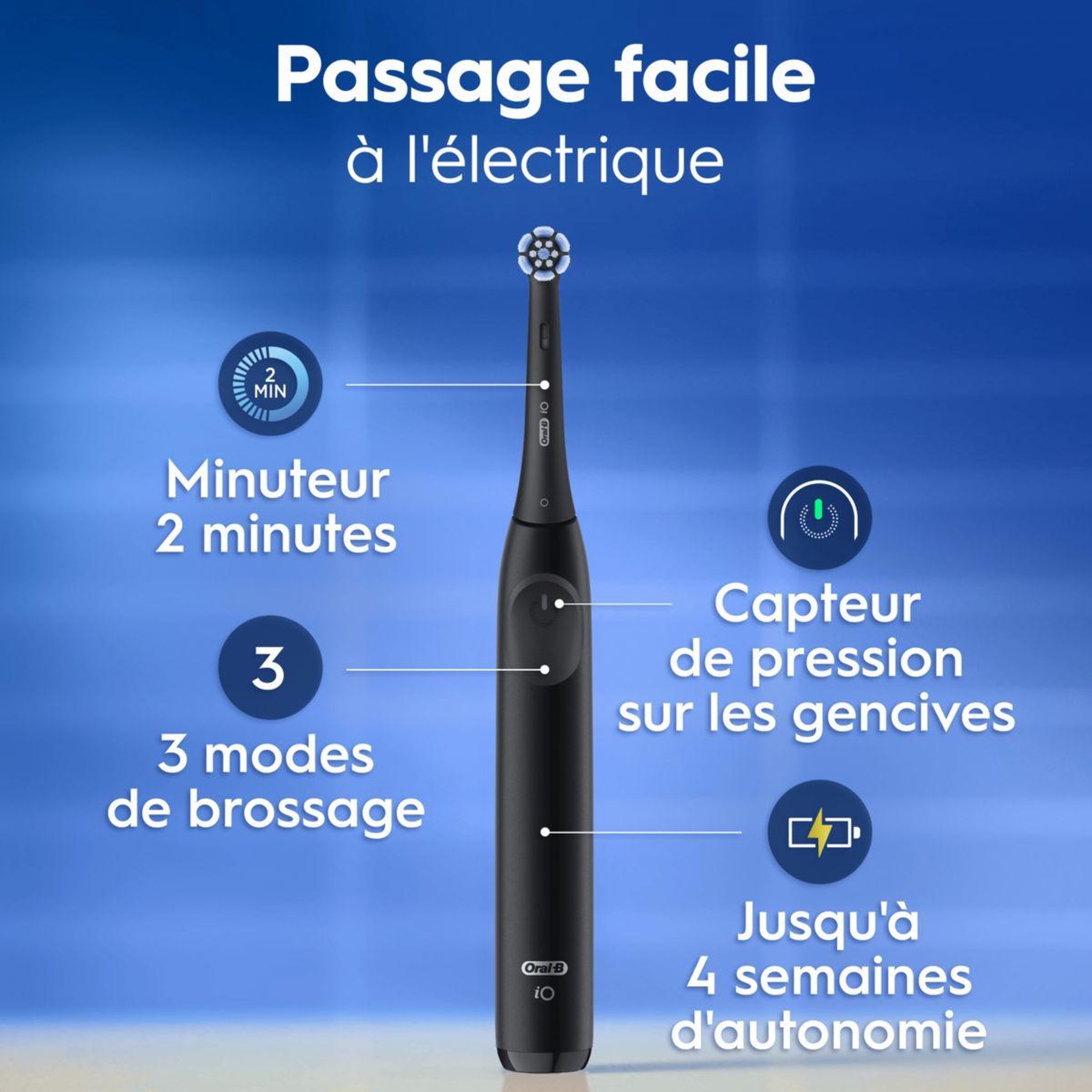 Voir la diapositive 3 : ORAL B Brosse à dents électrique io2 duo noir et rose