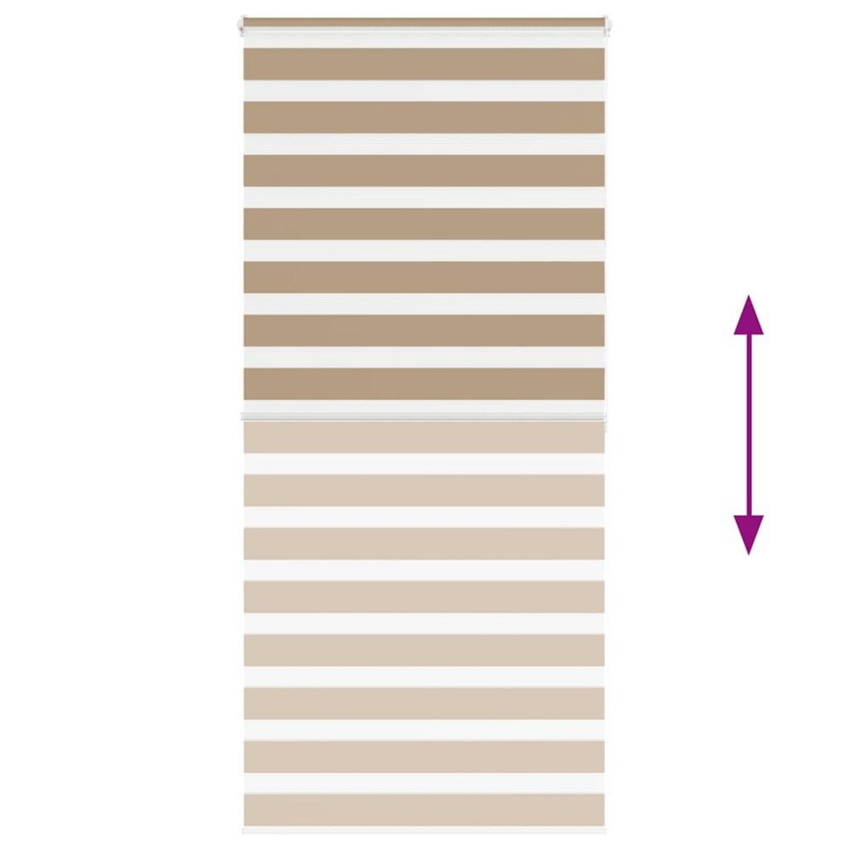 VIDAXL Store zebre marron sable largeur du tissu 110,9 cm polyester